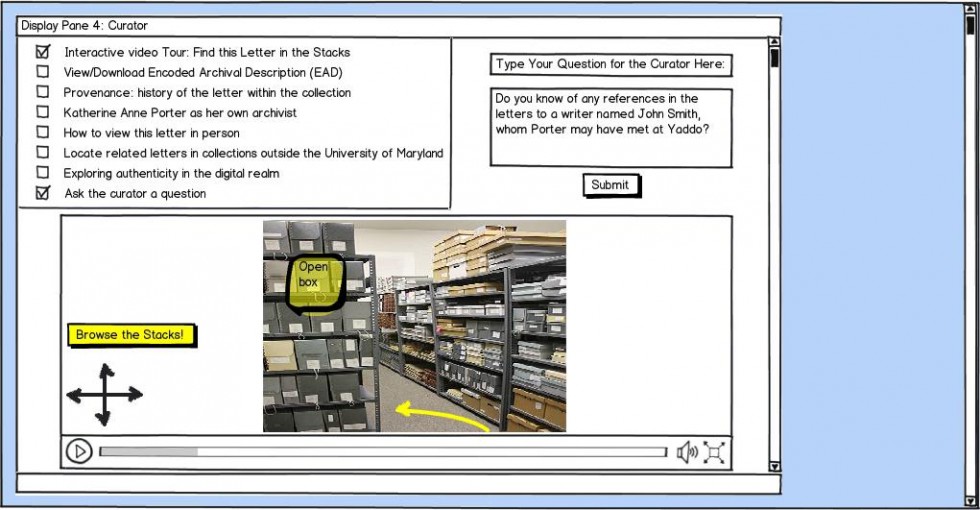 Wireframe for curator view